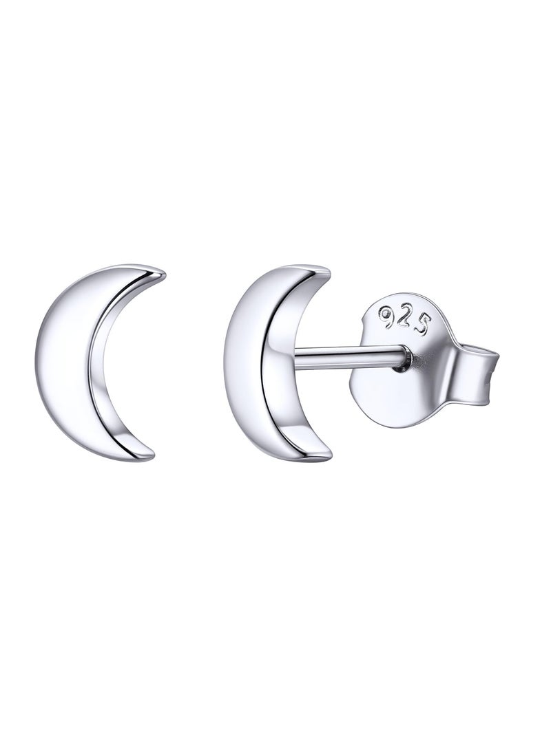 ChicSilver Moon Earrings for Women Moon and Star Earrings Hypoallergenic 925 Sterling Silver Stud Earrings Simple Fashion Earrings - Image 1